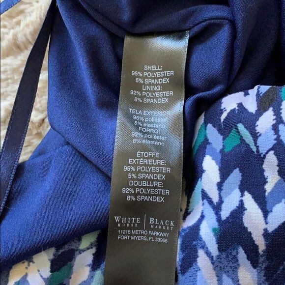 Blue White Geometric Halter Dress - Picture 6 of 7